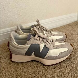 New Balance Gray, White and Navy Retro Runner Sneakers